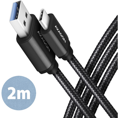 AXAGON BUCM3-AM20AB Speed USB-C > USB-A 3.2 Gen 1 Cable 2m Black