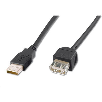 Assmann USB extension cable, type A 1,8m Black