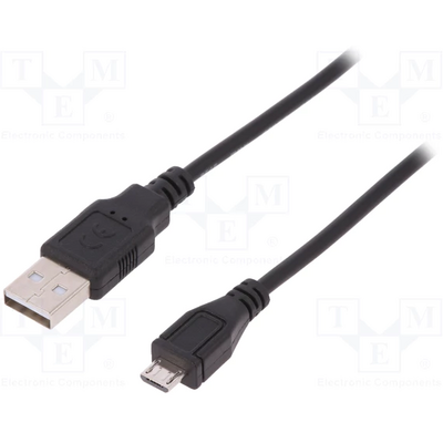 Assmann USB connection cable, type A - microUSB 1,8m Black