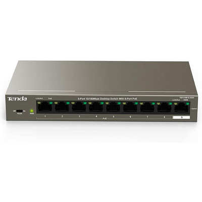 Tenda TEF1109P-8-102W 9-Port Fast Unmanaged Switch With 8-Port PoE