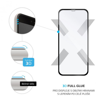 FIXED teljes kijelzős üvegfólia Apple iPhone XS Max/11 Pro Max telefonokhoz, fekete