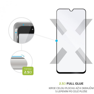 FIXED teljes kijelzős üvegfólia Samsung Galaxy A40 telefonhoz, fekete