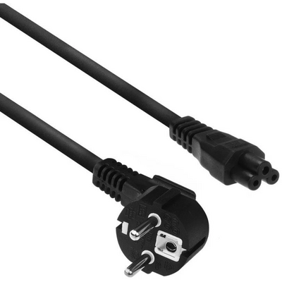 ACT AC3310 Powercord mains connector CEE7/7 male (angled) C5 2m Black