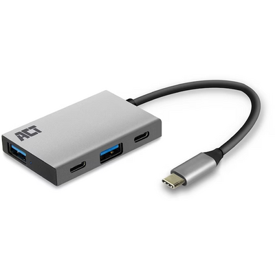 ACT AC7070 Hub 4 port with 2x USB-C and 2x USB-A Grey