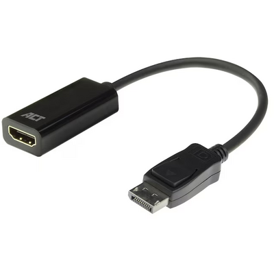 ACT AC7555 DisplayPort to HDMI adapter Black