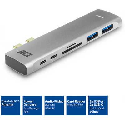 ACT AC7025 USB-C - Thunderbolt 3 to HDMI 4K adapter