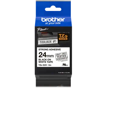 Brother TZE-S251 laminált P-touch szalag (24mm) Black on White - 8m