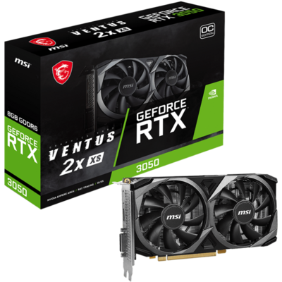 MSI Videokártya PCI-Ex16x nVIDIA RTX 3050 VENTUS 2X XS 8GB DDR6 OC