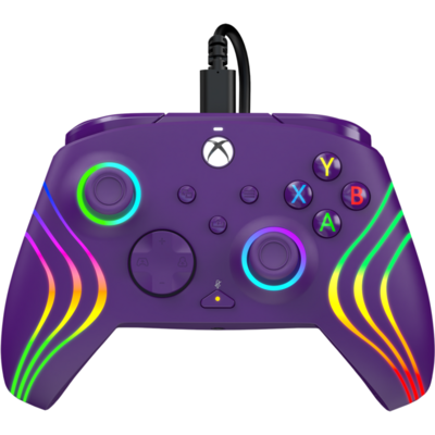 PDP Afterglow Wave Xbox Series X|S/Xbox One/PC RGB LED lila vezetékes kontroller