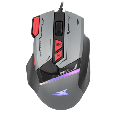 Baracuda W029908 MANTA-G, BGM-047G gamer egér,8D, szürke, 12800 dpi