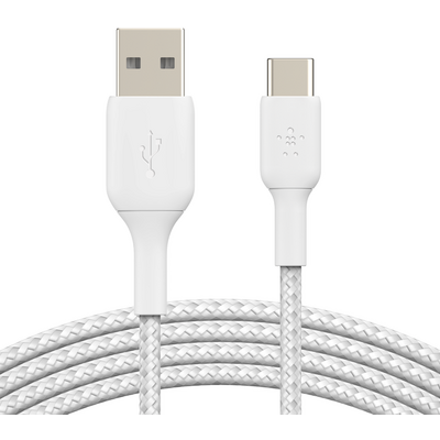 Belkin Braided USB-C to USB-A Cable 2m White