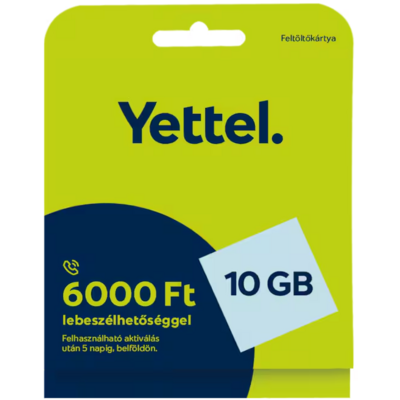 Yettel Feltöltőkártya Expressz 10 GB mobilnet extra