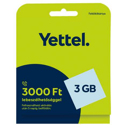 Yettel Feltöltőkártya Expressz 3 GB mobilnet extra