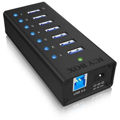 Raidsonic IB-AC618 7port USB 3.0 Hub Aluminum