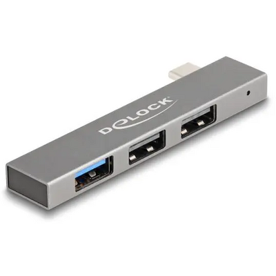 DELOCK USB Slim Hub 3 port Type-C > 1x USB 10 Gbps Type-A + 2x USB 2.0 Type-A
