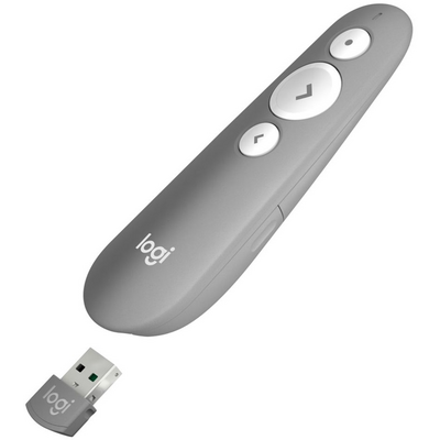 Logitech R500 Laser Presentation Remote Wireless Presenter Red Laser Grey