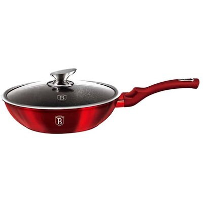 Berlinger Haus BH/1265N Metallic Line Burgundy Edition 28 cm fedővel, wok