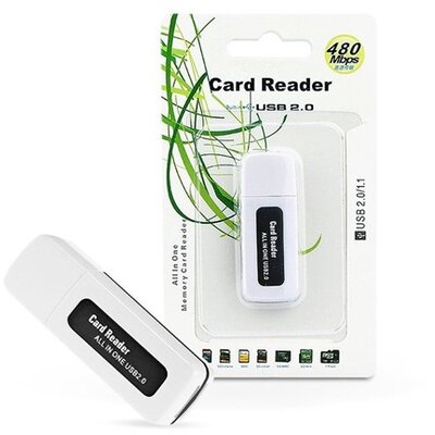 Haffner PT-6630 USB fektete/fehér univerzális memóriakártya-olvasó