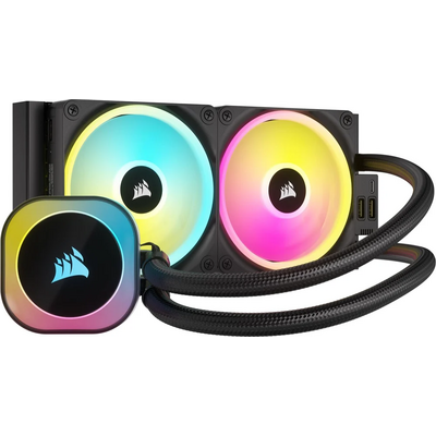 CORSAIR CPU hűtő iCUE LINK H100i RGB AIO (vízhűtés), 2 Ventilátorots, LGA1700 támogatással, fekete