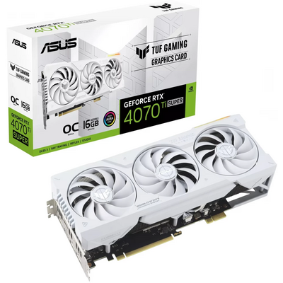 ASUS NVIDIA RTX 4070 Ti SUPER 16GB GDDR6X - TUF-RTX4070TIS-O16G-BTF-WHITE