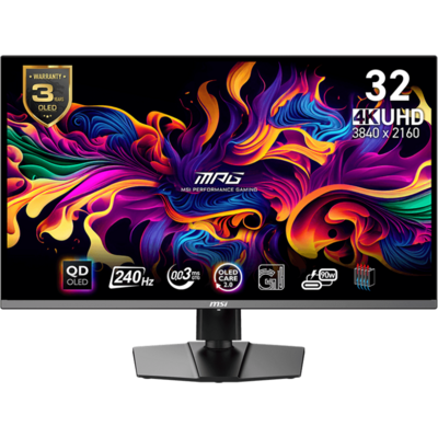 MSI Monitor GAMING MPG 321URX QD-OLED 31,5" UHD 3840x2160, 240Hz, 150000:1 CR, 250cd/m2, 0,03ms, 2x HDMI, DP, USB-C