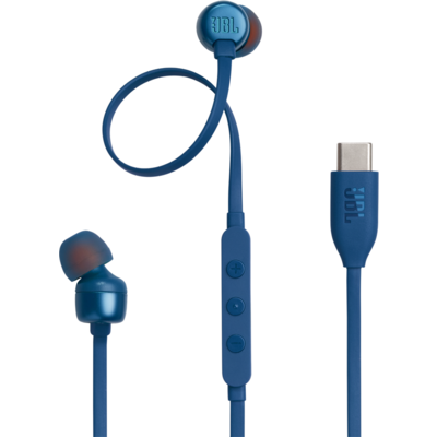 JBL T 310 C BLU vezetékes USB C mikrofonos kék fülhallgató