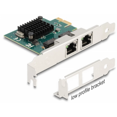 DELOCK PCI-E x1 Bővítőkártya > 2x RJ45 Gigabit LAN