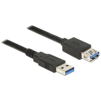 DELOCK kábel USB 3.0 Type-A male / female hosszabbító 0.5m fekete