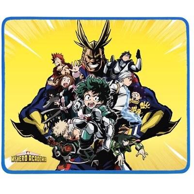 KONIX - MY HERO ACADEMIA "U.A 1.A" Gaming Egérpad 320x270mm, Sárga-Mintás