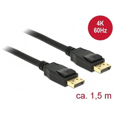 DELOCK kábel Displayport 1.2 male / male összekötő 4K 60Hz 1.5m