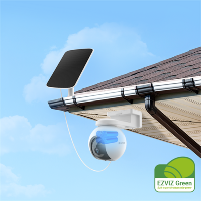 EZVIZ EB8 kültéri akkumulátoros 4G kamera + solar panel színes éjszakai látás, 360°, aktív sziréna védelem 512GB