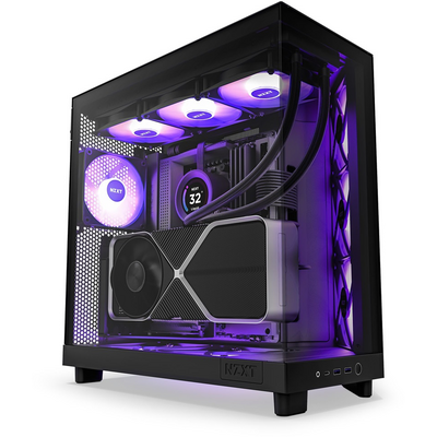 NZXT H6 Flow RGB (2023) fekete (táp nélküli) ablakos ATX ház