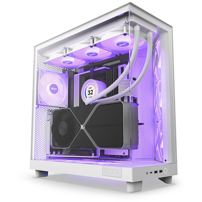 NZXT H6 Flow RGB (2023) fehér (táp nélküli) ablakos ATX ház