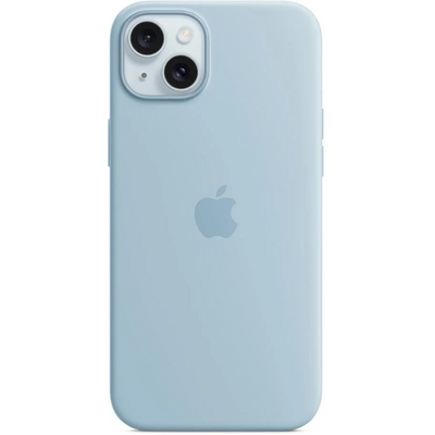 Apple IPHONE 15 PLUS SILICONE CASE WITH MAGSAFE LIGHT BLUE