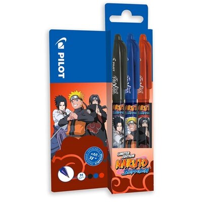 Pilot FriXion Ball NARUTO Limited Edition fekete, kék, piros 3 db-os rollerirón