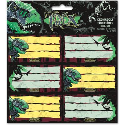Ars Una T-Rex 24 (5346) 3x6 db-os csomagolt füzetcímke