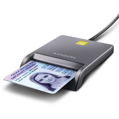 Axagon CRE-SM3T Kompakt asztali USB-A okos kapcsolat Smart / ID kártya olvasó