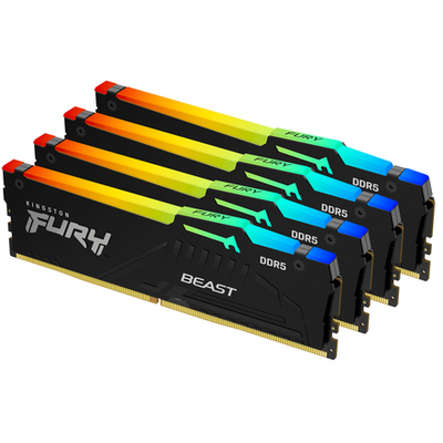 Kingston 64GB DDR5-6000MT/S CL40 DIMM (KIT OF 4) FURY BEAST RGB XMP