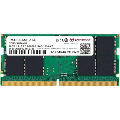 Transcend 16GB JM DDR5 4800 SO-DIMM 1RX8 2GX8 CL40 1.1V