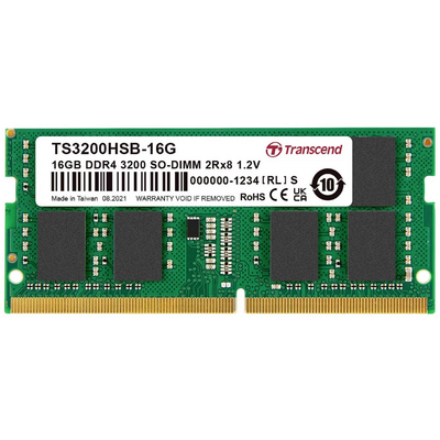 Transcend 16GB DDR4 3200 SO-DIMM 2RX8 1GX8 CL22 1.2V