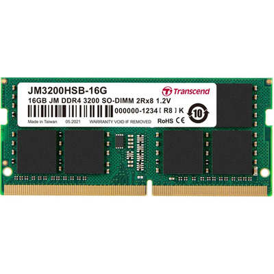 Transcend 16GB JM DDR4 3200 SO-DIMM 2RX8 1GX8 CL22 1.2V