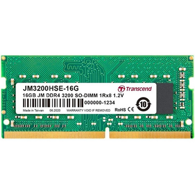 Transcend 16GB JM DDR4 3200MHZ SO-DIMM 1RX8 2GX8 CL22 1.2V