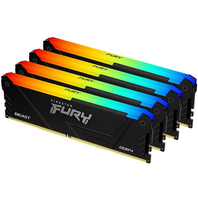 Kingston 64GB 3200MT/S DDR4 CL16 DIMM (KIT OF 4) 1GX8 BEAST RGB