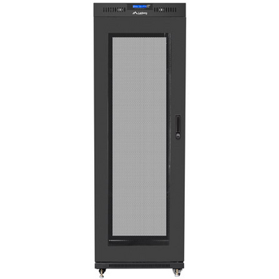 Lanberg 19" szabadon álló rack szekrény 37U/600X800 perforált ajtó, lapraszerelt, LCD kijelző, fekete V2