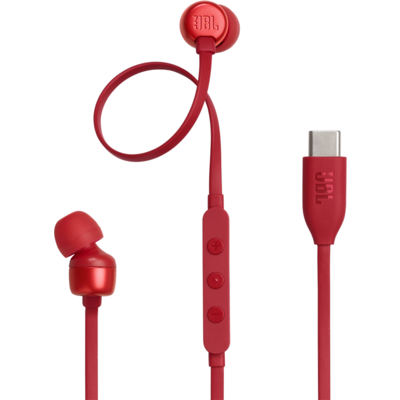 JBL T 310 C RED vezetékes USB C mikrofonos piros fülhallgató