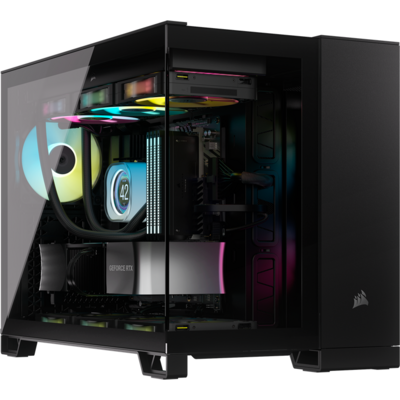 CORSAIR Ház iCUE LINK 2500X RGB, 2x RX120 RGB Ventilátor, Tápegység nélkül, Edzett Üveg, fekete