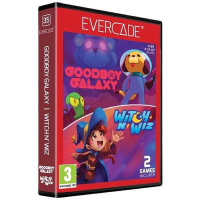 Evercade #35 Goodboy Galaxy/Witch N’ Wiz 2in1 Retro Multi Game játékszoftver csomag