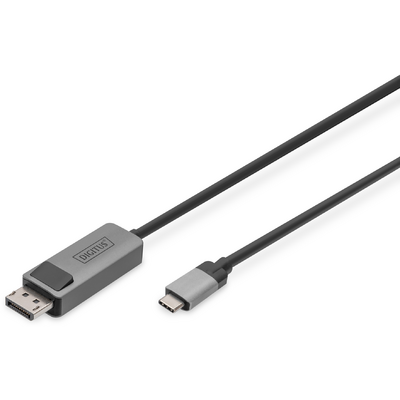 Assmann 1M USB TYPE C - DP CABLE 8K30HZ HBR3 ALU HOUSING BLACK