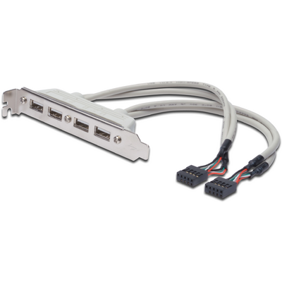 Assmann USB Slot Bracket cable, 4x type A-2x10pin IDC