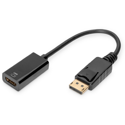 Assmann DP - HDMI CABLE 0.2M BLACK DP - HDMI TYPE A M/F HDMI 2.0